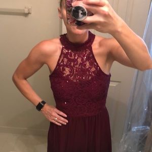 David’s Bridal Wine Color Gown
